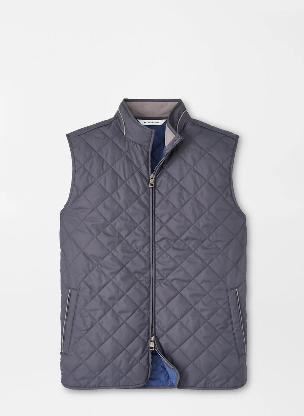 Peter Millar XL Essex Men's Iron Gray Quilted Travel Vest MS25Z01 $245 NWT